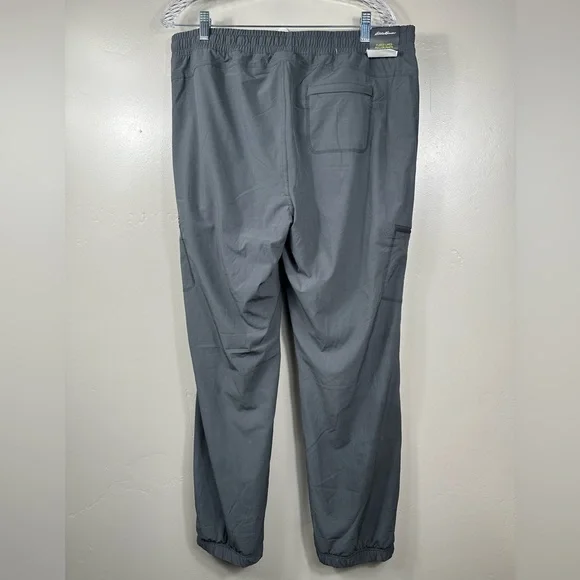 NWT Eddie Bauer Women's Stretch Fleece Lined Polar Pant Grey Plaid Size 14 - Picture 2 of 7